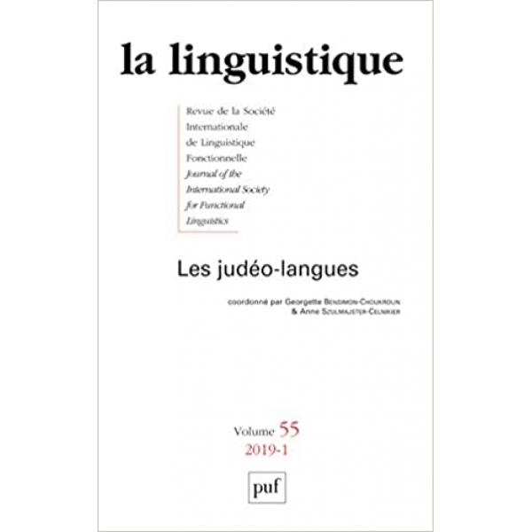 La linguistique N°55 Les judéo-langues