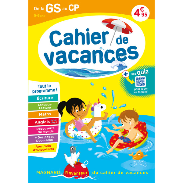 Cahier de vacances de la GS au CP ed 2023