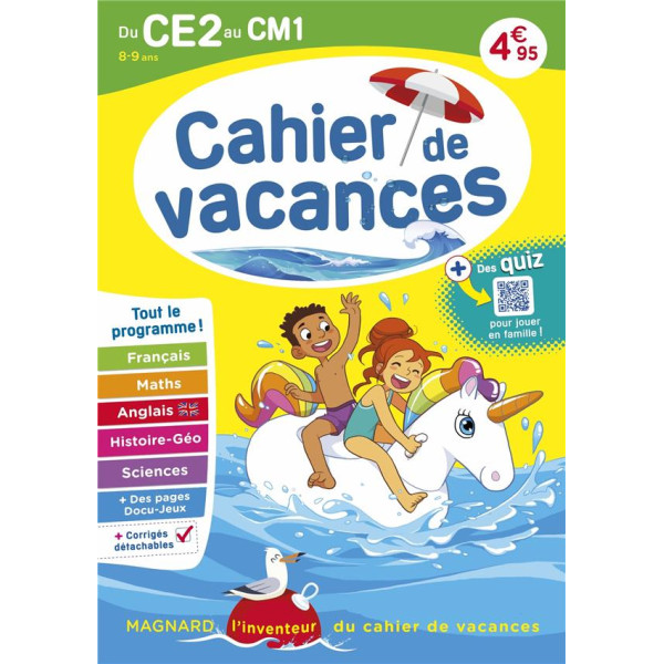 Cahier de vacances du CE2 au CM1 ed 2023