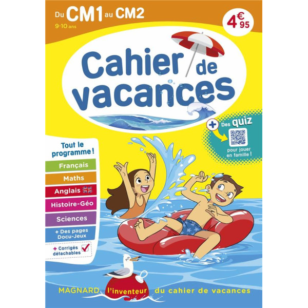 Cahier de vacances du CM1 au CM2 ed 2023