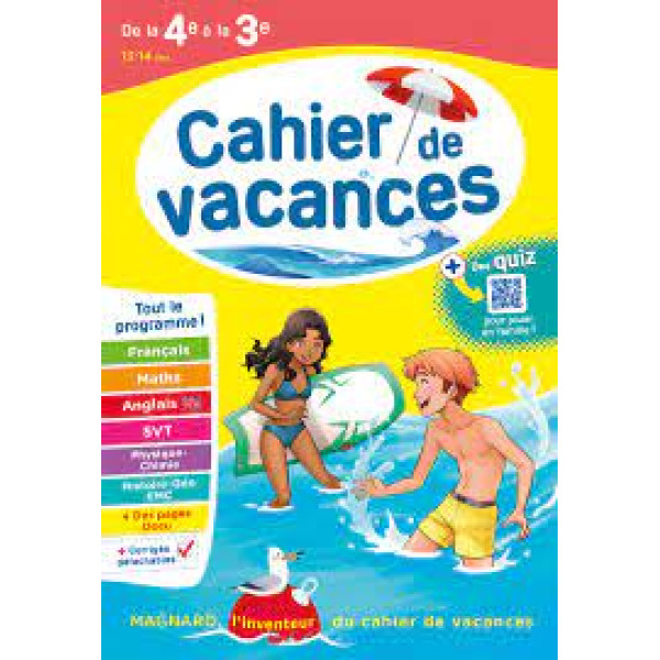 Cahier de vacances de la 4e à la 3e ed 2023