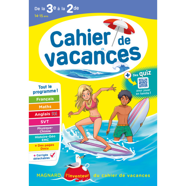 Cahier de vacances de la 3e à la 2de ed 2023