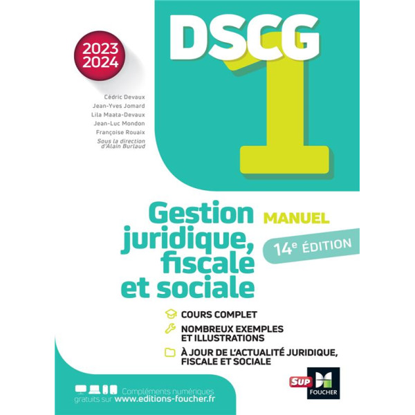 DSCG 1 Gestion juridique fiscale et sociale Manuel 2023-2024 