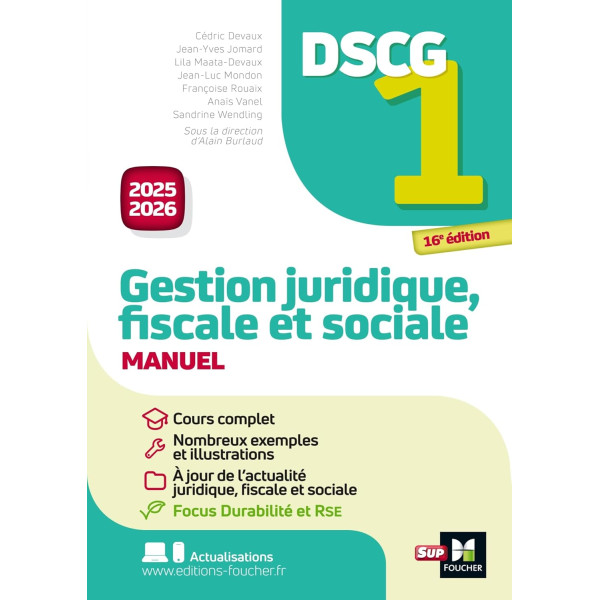 DSCG1 - gestion juridique, sociale et fiscale - manuel et applications - millésime 2025-2026