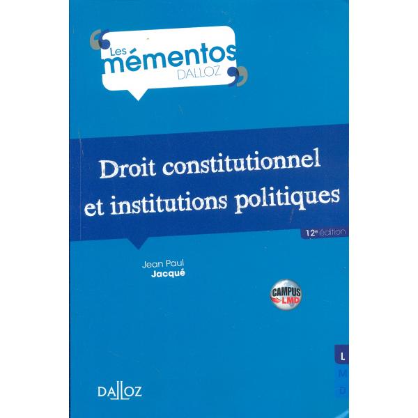 Droit constitutionnel et institutions politiques 12éd  -Campus LMD