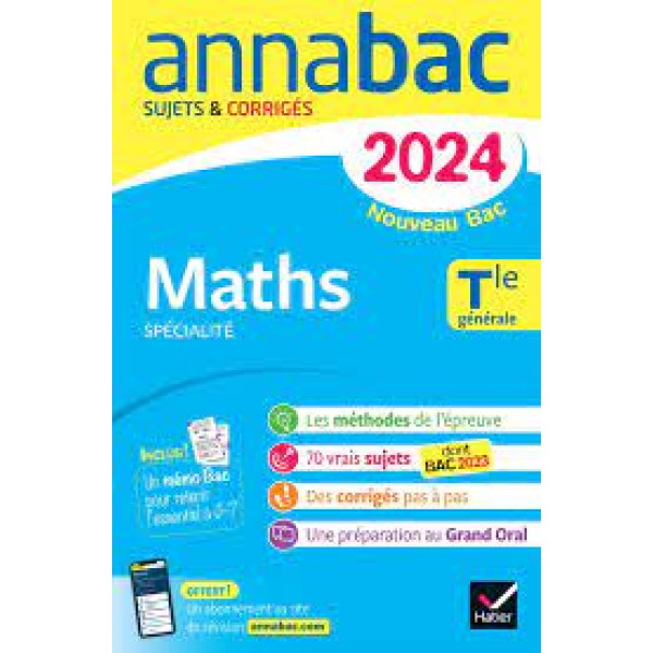 Annabac Maths Tle générale 2024 suj.et corr