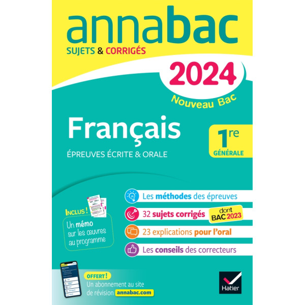 Annabac français 1re générale 2024 suj et corr