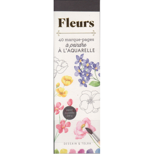 40 marque-pages Fleurs à l'aquarelle
