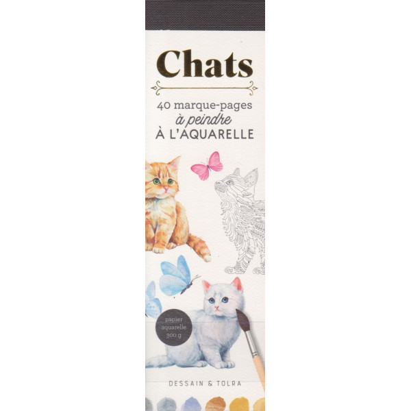 40 marque-pages Chats à l'aquarelle