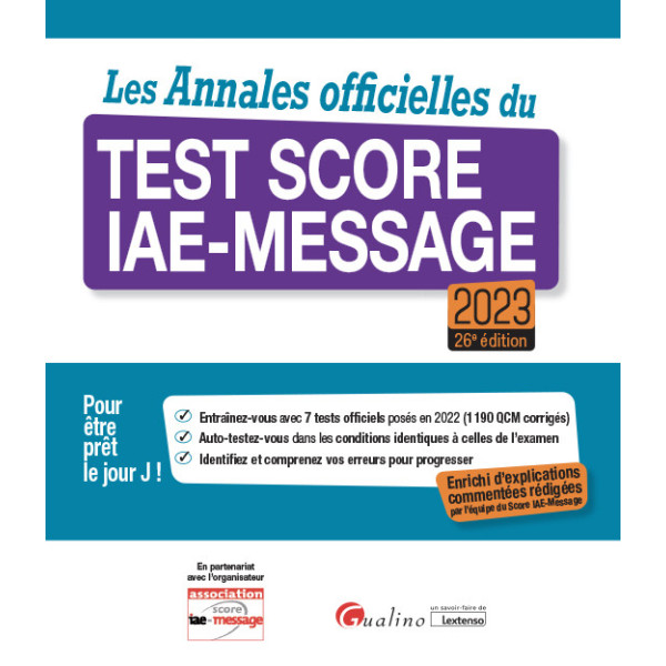 Les annales officielles du test score IAE-Message 2023