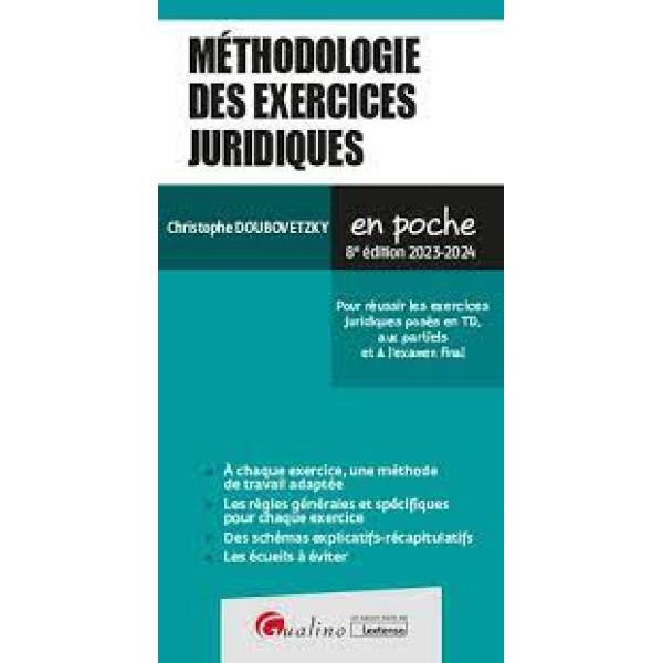 Méthodologie des exercices juridiques 8ed 2023-2024