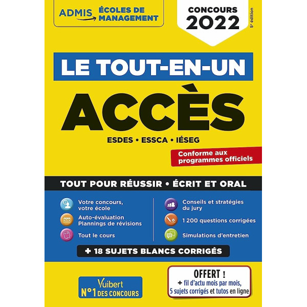 Concours ACCES- Le tout-en-un- ESDES, ESSCA, IESEG