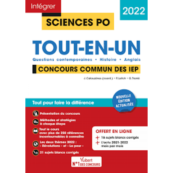 Sciences Po Tout-en-un Concours commun des IEP 2022