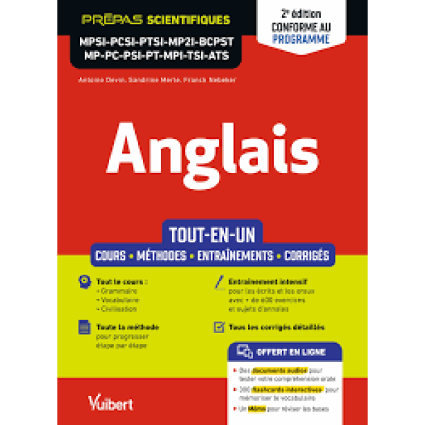 Anglais -MPSI - PCSI - PTSI - MP2I - BCPST - MP - PC - PSI - PT - MPI - TSI - ATS - Tout-en-un