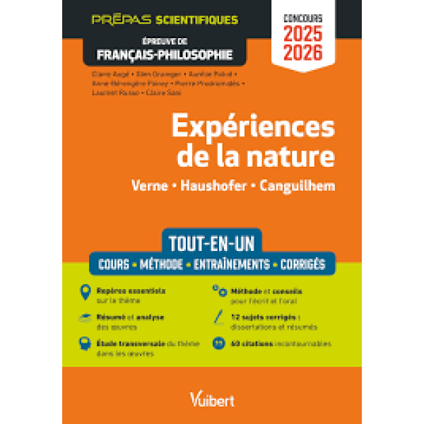 Expériences de la nature - Épreuve de français-philosophie - Prépas scientifiques - Concours 2025-2026