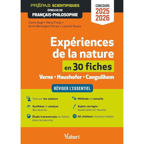 Expériences de la nature en 30 fiches:Prépas scientifiques-Concours2025-2026