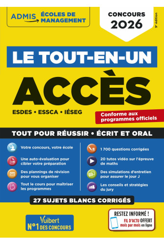 Le tout-en-un ACCES - 25 sujets blancs - Ecrits et oraux - Tutos offerts Le tout-en-un ACCES - 25 sujets blancs - Ecrits et oraux - Tutos offerts