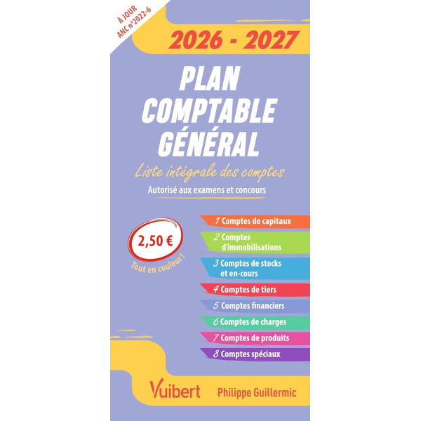 Plan comptable général 2026-2027 : Liste intégrale des comptes
