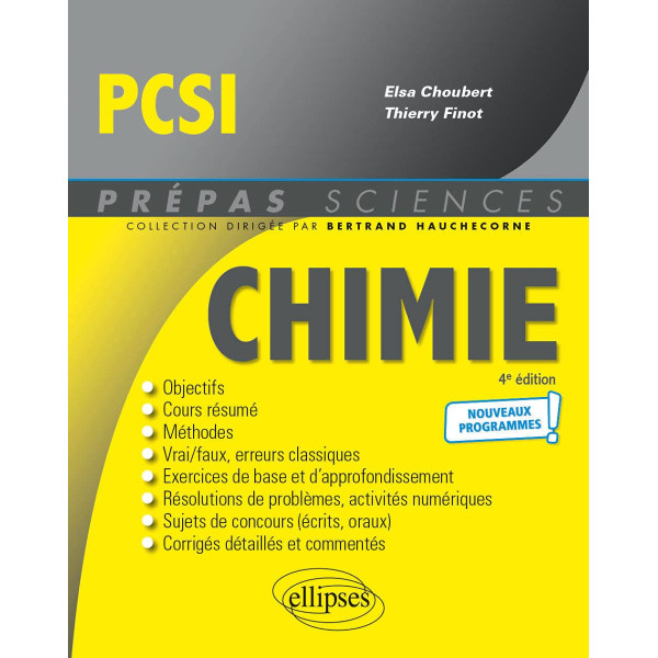 Chimie PCSI - Programme 2021 - 4e édition