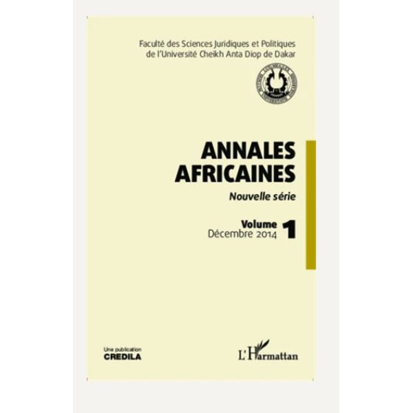 Annales africaines: Tome 1. Décembre 2014