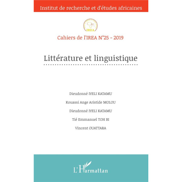  Cahiers de l'IREA N°25/2019 -Littérature et linguistique