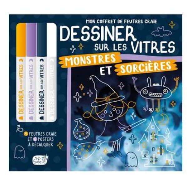 Monstres et sorcières - Mon coffret de feutres craie