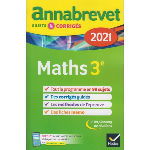 Annabrevet Maths 3e 2021 suj et corr