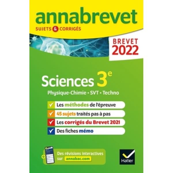 Annabrevet Sciences 3e s+c 2022