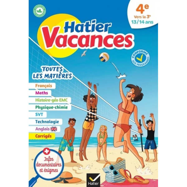 Hatier Vacances 4e vers la 3e 2023