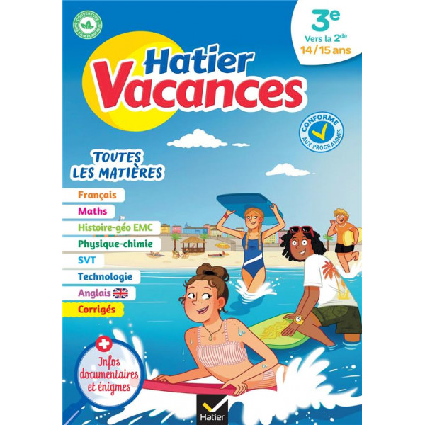 Hatier Vacances 3e vers la 2de 2023