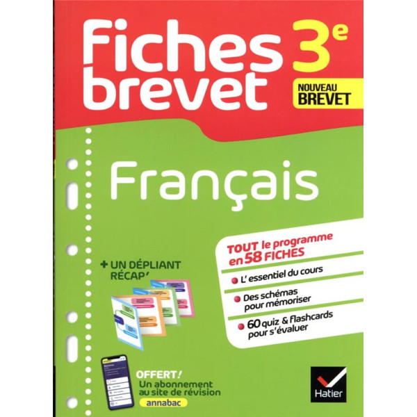 Fiches brevet français 3e 2024