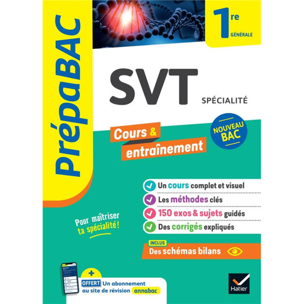 Prépabac SVT spécialité 1re générale cours et entr 2023