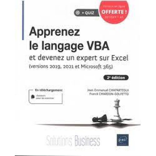 Apprenez le langage VBA - et devenez un expert sur Excel version 2019,2021... 2ED