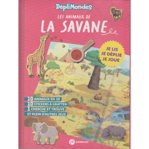 Les animaux de la savane -Je lis, je déplie, je joue