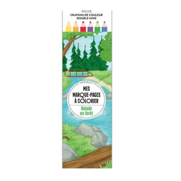 Mes marque-pages à colorier - balade en forêt
