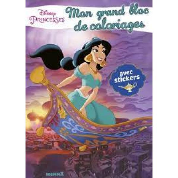 Disney Princesses-Mon grand bloc de coloriages avec stickers 