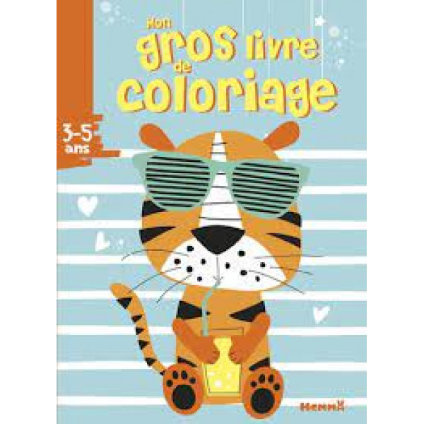 MON GROS LIVRE DE COLORIAGE - TIGRES AVEC LUNETTES