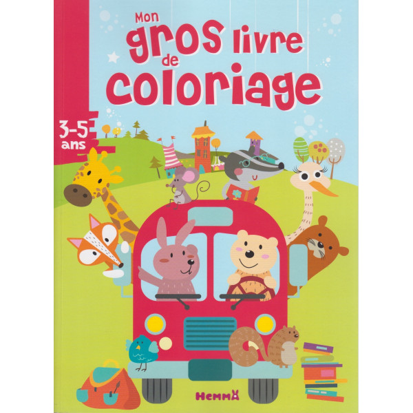 MON GROS LIVRE DE COLORIAGE - BUS ANIMAUX