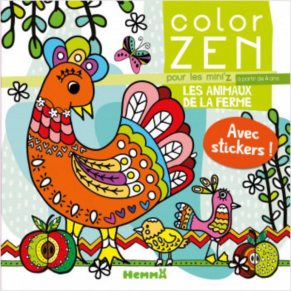 Color zen Pour les Mini'z  -Les animaux de la ferme dès 4ans