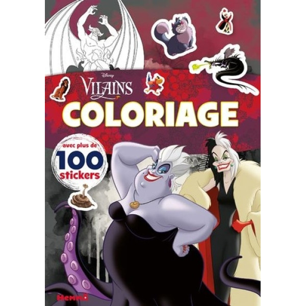 Coloriage avec stickers -Disney Vilains Coloriage 4+