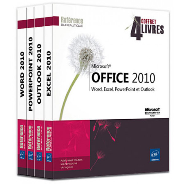 Coffret Office 2010 -Word, Excel, PowerPoint et Outlook 4V