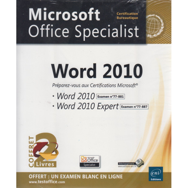 Coffret Word 2010 -Microsoft office specialist 2V