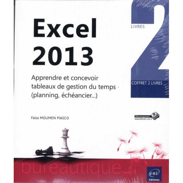 Coffret Excel 2013 apprendre et concevoir tableaux de gestion du temps 2V