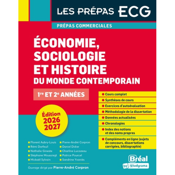  Économie, sociologie, histoire du monde contemporain 2026-2027: 1re et 2e années 