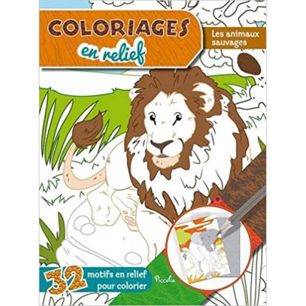 Coloriages en relief -les animaux sauvages