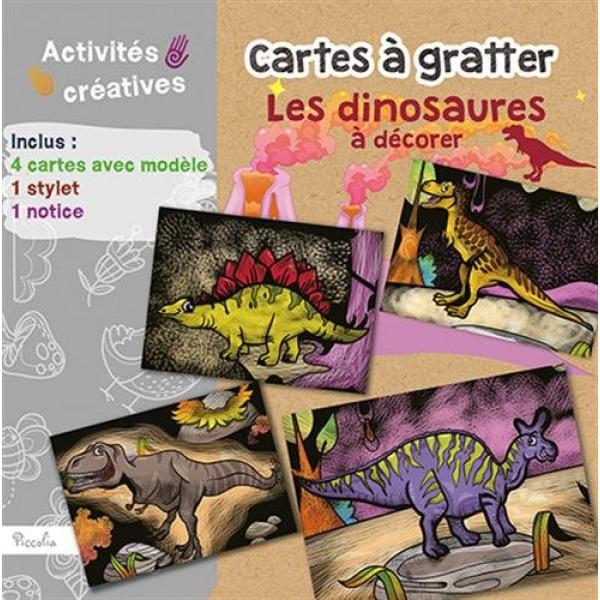 cartes a gratter Les dinosaures a decorer