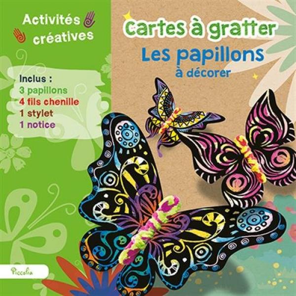 Cartes a gratter Les papillons a decorer