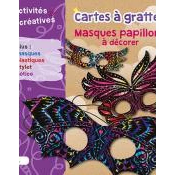 Cartes a gratter Masques papillons a decorer 