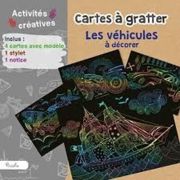 Cartes a gratter Les vehicules a decorer