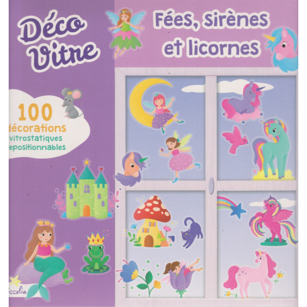 Fées, sirènes et licornes - Déco vitre